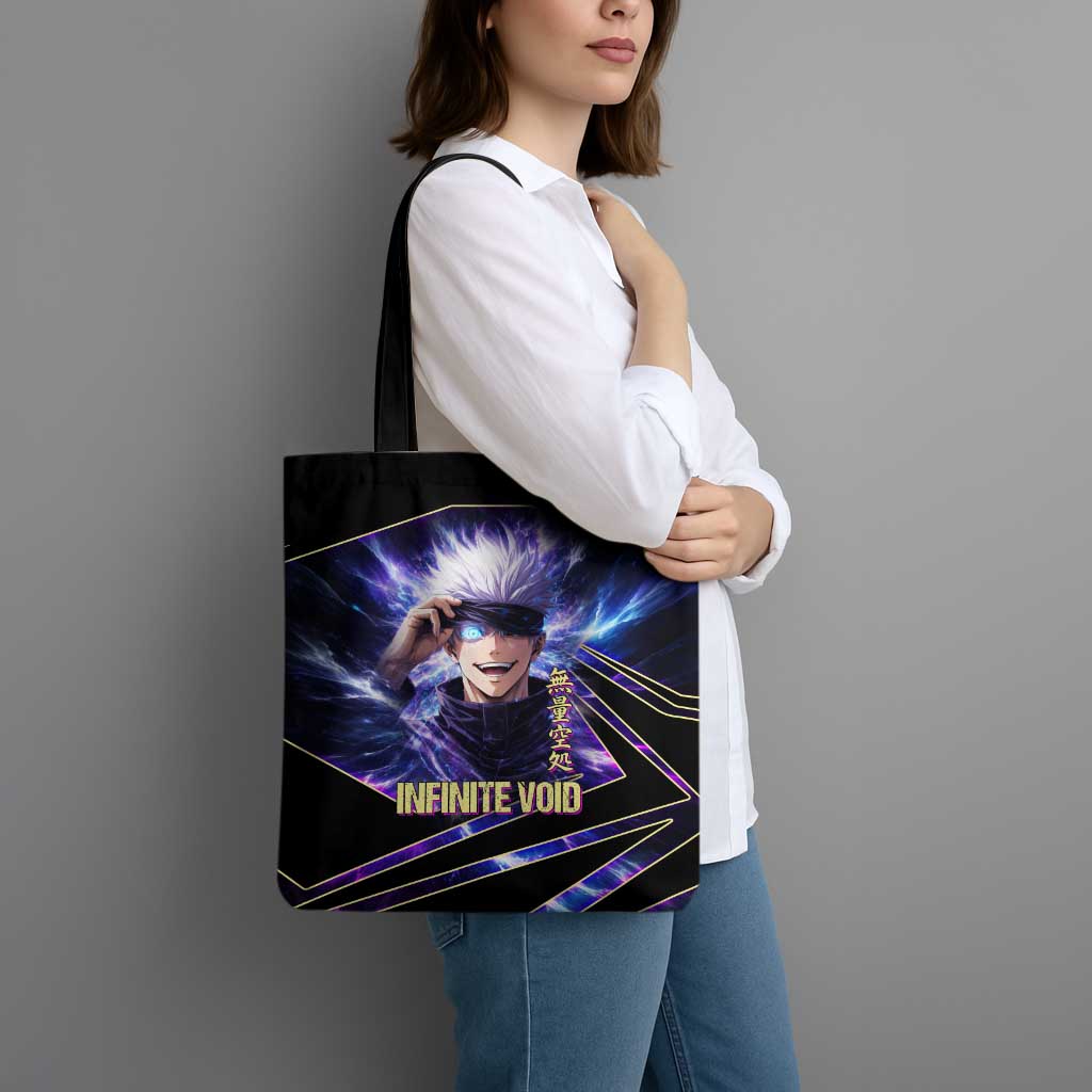 Gojo Satoru Infinite Void Tote Bag Cosmic Anime Power Surge Style