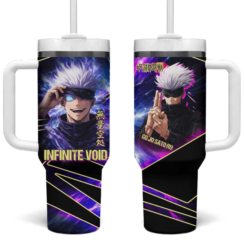 Gojo Satoru Infinite Void Tumbler With Handle Cosmic Anime Power Surge Style