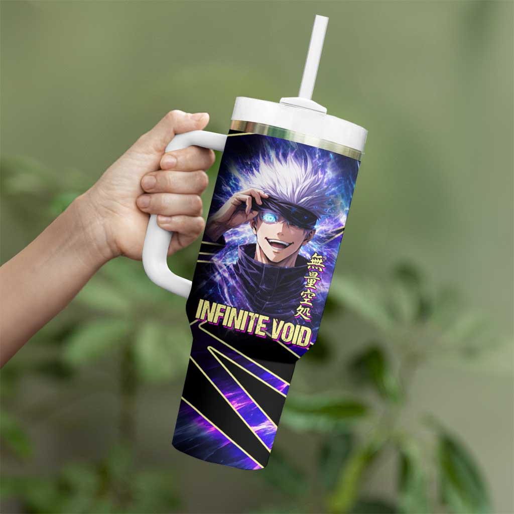 Gojo Satoru Infinite Void Tumbler With Handle Cosmic Anime Power Surge Style