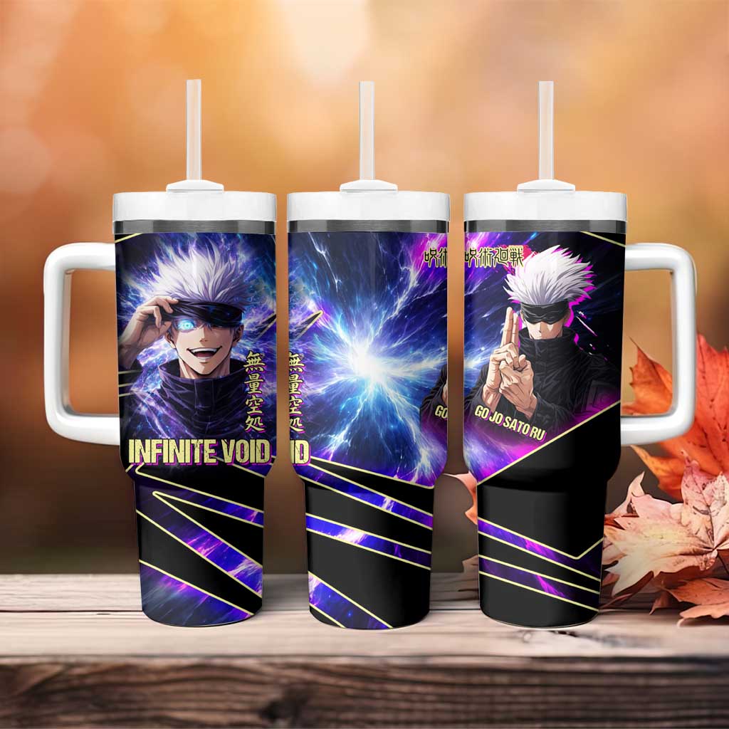 Gojo Satoru Infinite Void Tumbler With Handle Cosmic Anime Power Surge Style