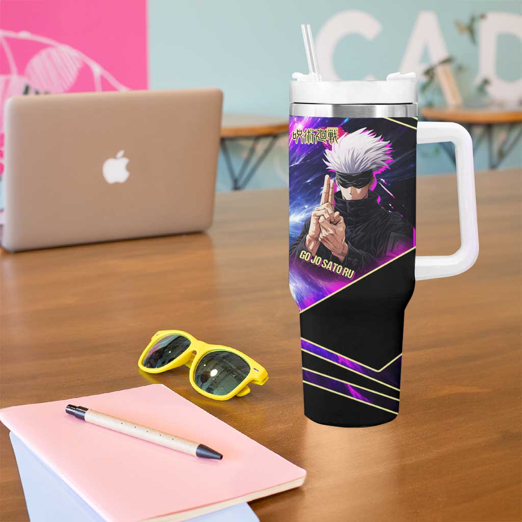 Gojo Satoru Infinite Void Tumbler With Handle Cosmic Anime Power Surge Style
