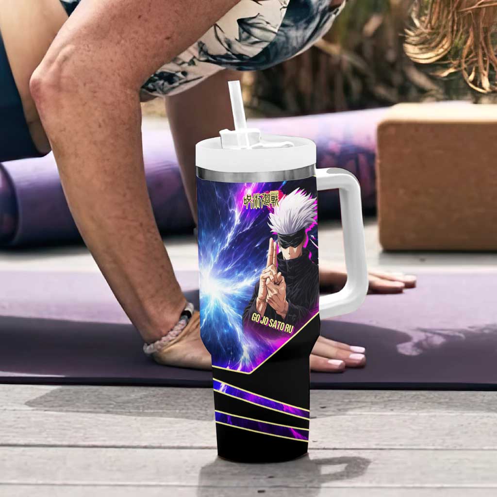 Gojo Satoru Infinite Void Tumbler With Handle Cosmic Anime Power Surge Style