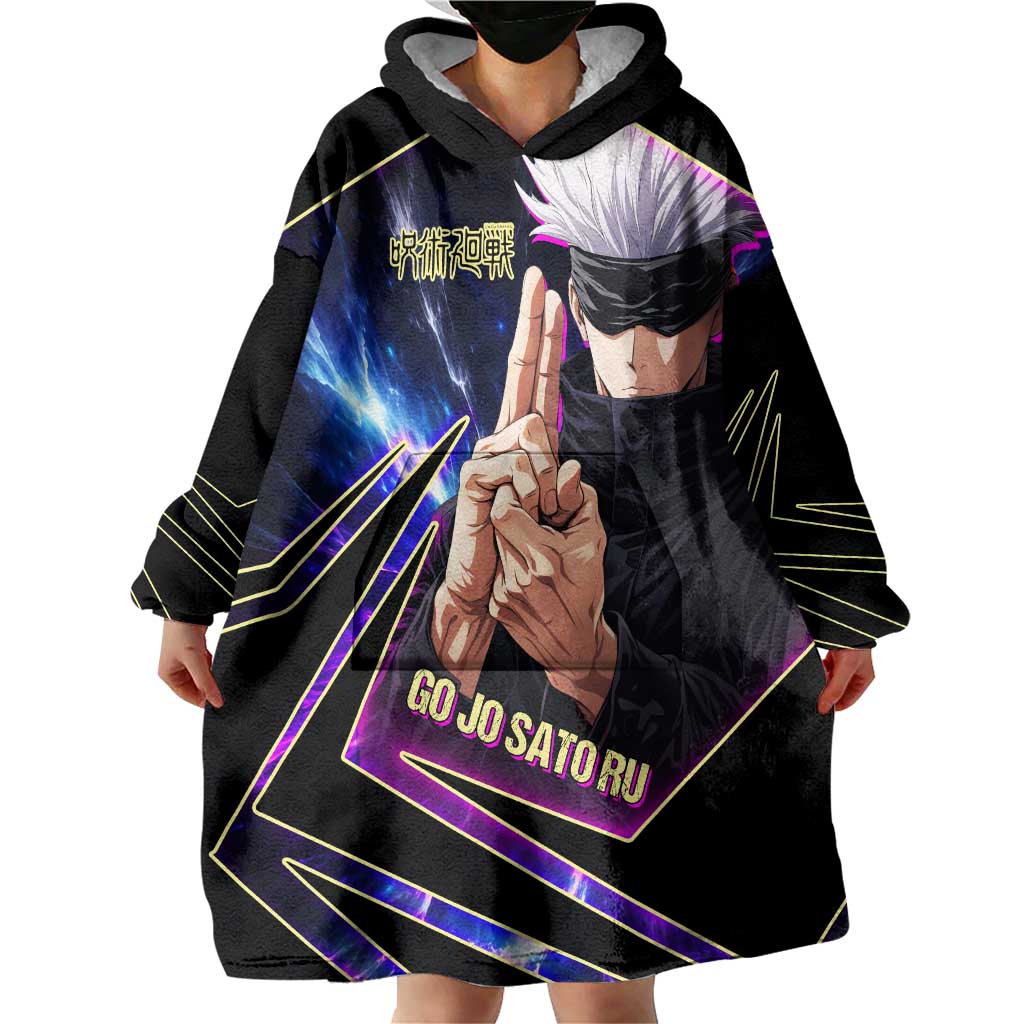 Gojo Satoru Infinite Void Wearable Blanket Hoodie Cosmic Anime Power Surge Style