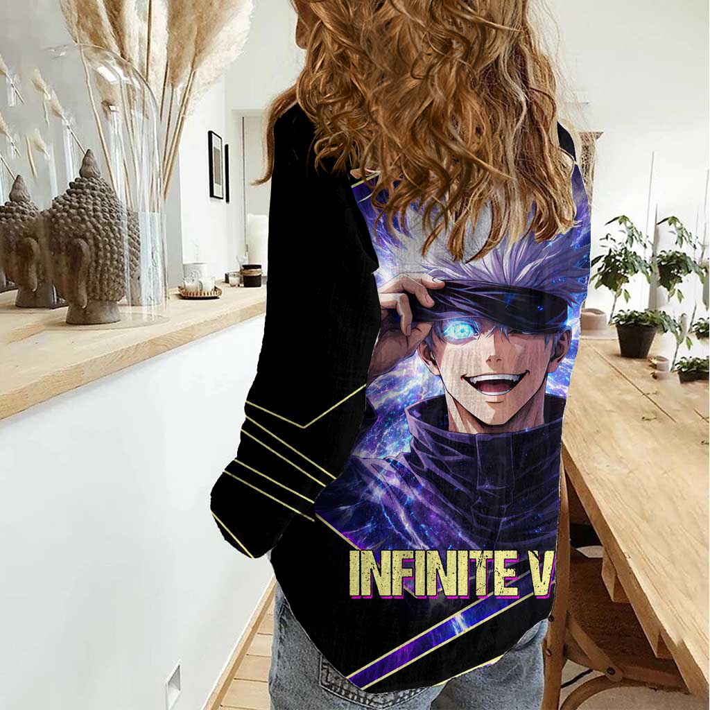 Gojo Satoru Infinite Void Women Casual Shirt Cosmic Anime Power Surge Style