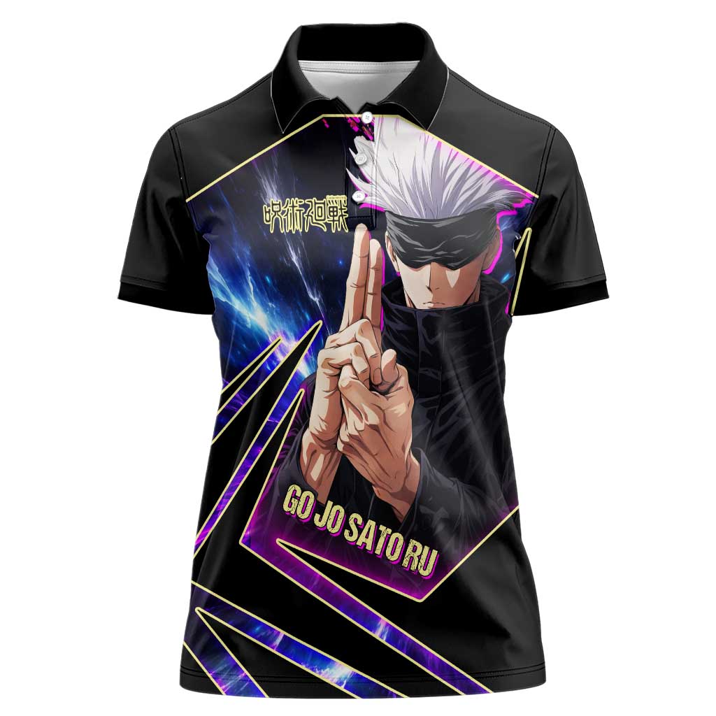 Gojo Satoru Infinite Void Women Polo Shirt Cosmic Anime Power Surge Style