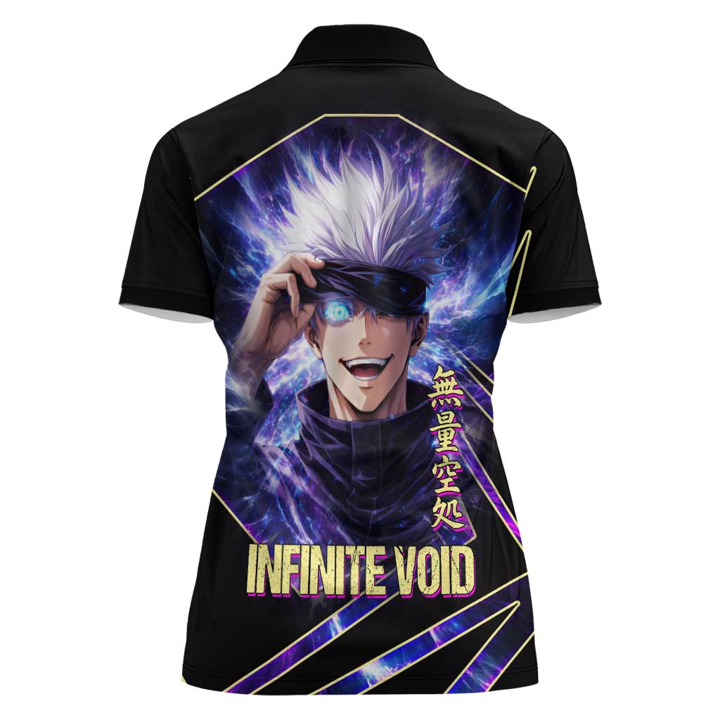 Gojo Satoru Infinite Void Women Polo Shirt Cosmic Anime Power Surge Style
