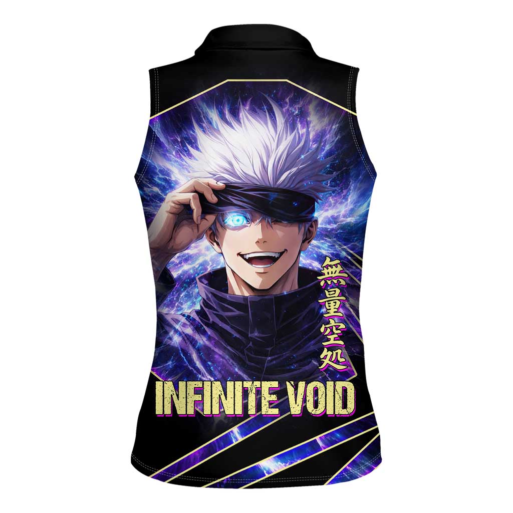 Gojo Satoru Infinite Void Women Sleeveless Polo Shirt Cosmic Anime Power Surge Style