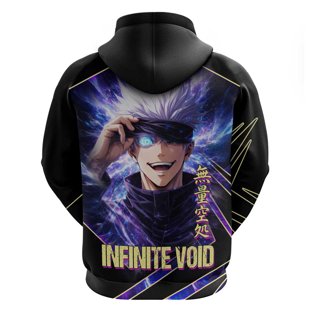 Gojo Satoru Infinite Void Zip Hoodie Cosmic Anime Power Surge Style