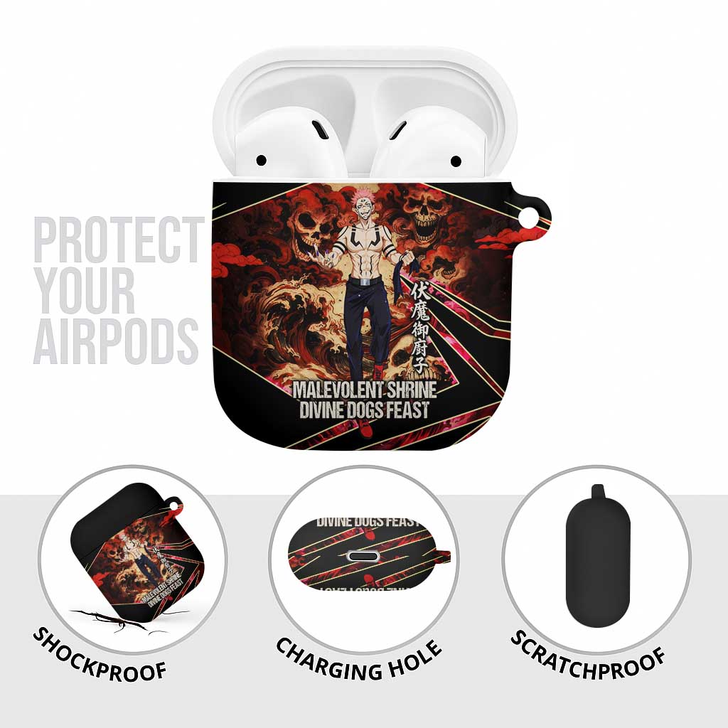 Ryomen Sukuna Malevolent Shrine AirPods Case Infernal Cursed Domain Art Style