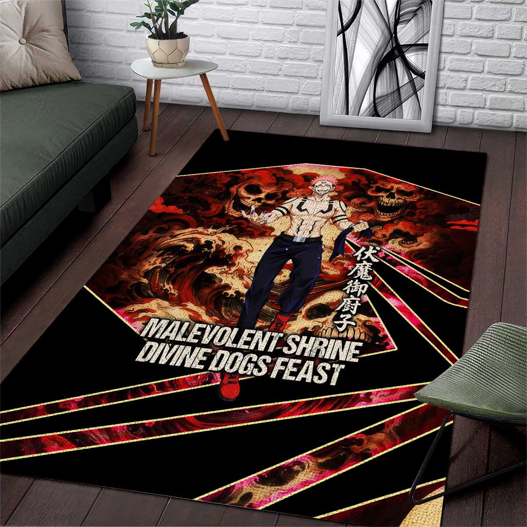 Ryomen Sukuna Malevolent Shrine Area Rug Infernal Cursed Domain Art Style