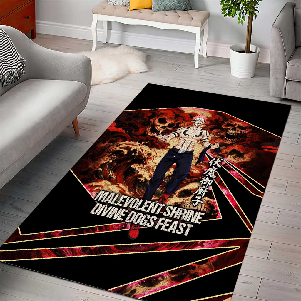 Ryomen Sukuna Malevolent Shrine Area Rug Infernal Cursed Domain Art Style