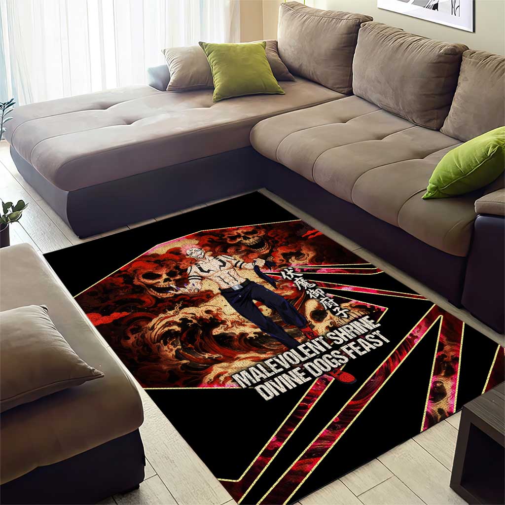 Ryomen Sukuna Malevolent Shrine Area Rug Infernal Cursed Domain Art Style