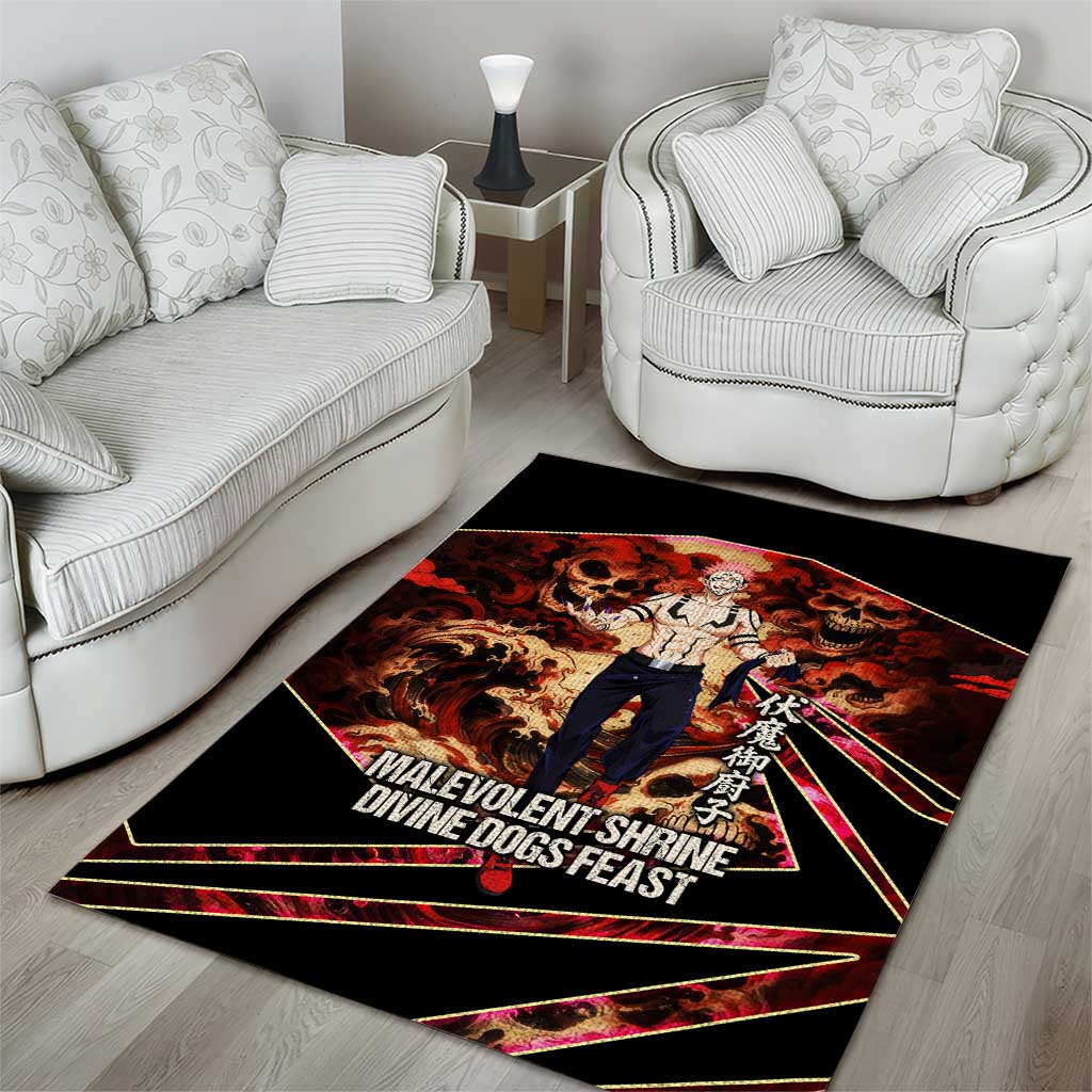 Ryomen Sukuna Malevolent Shrine Area Rug Infernal Cursed Domain Art Style