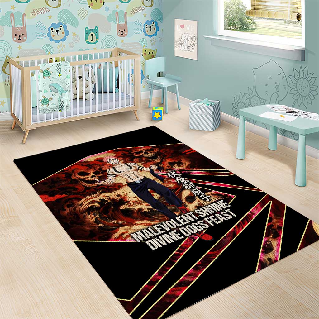 Ryomen Sukuna Malevolent Shrine Area Rug Infernal Cursed Domain Art Style