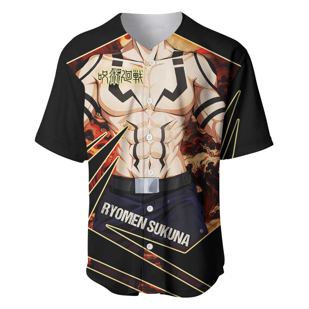 Ryomen Sukuna Malevolent Shrine Baseball Jersey Infernal Cursed Domain Art Style