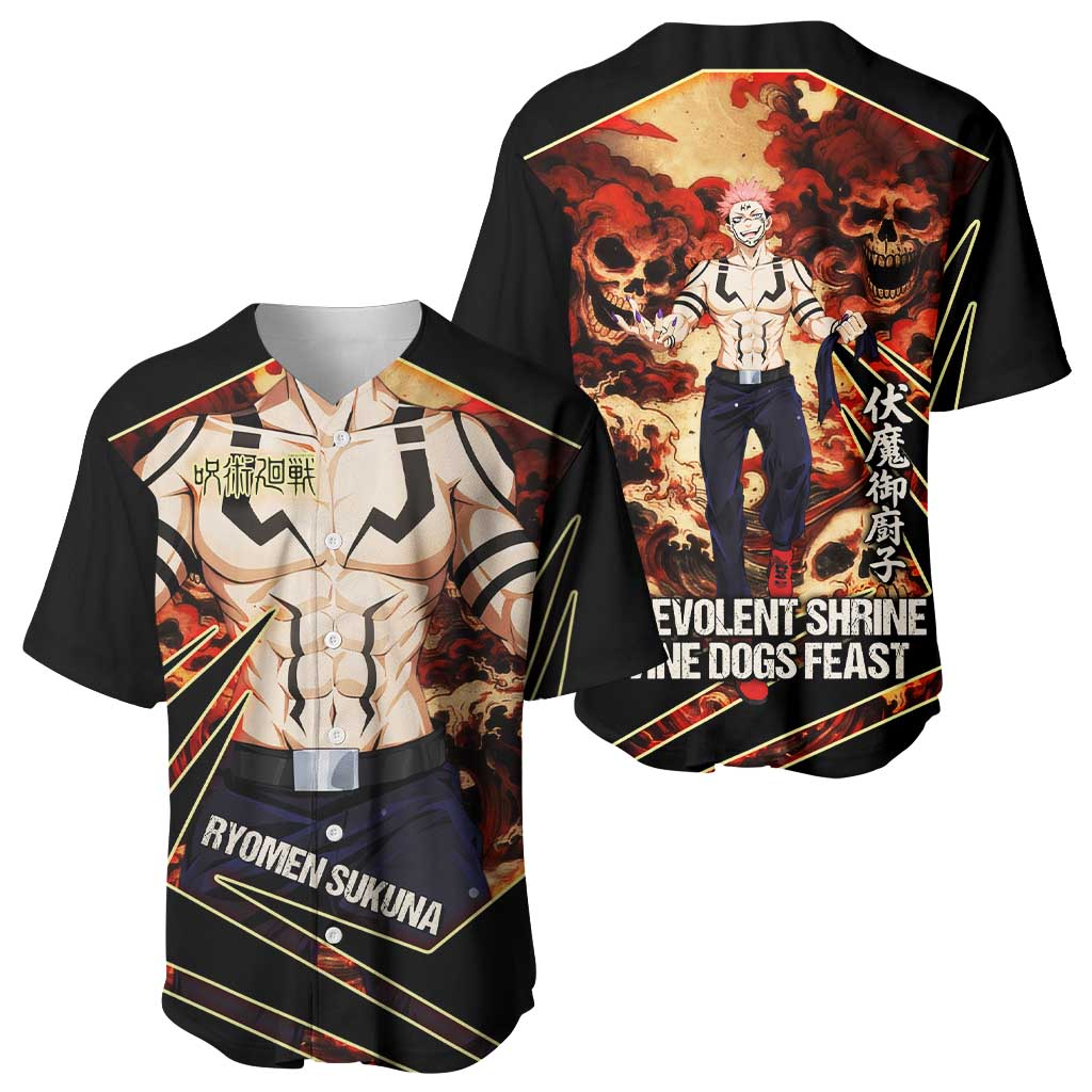 Ryomen Sukuna Malevolent Shrine Baseball Jersey Infernal Cursed Domain Art Style