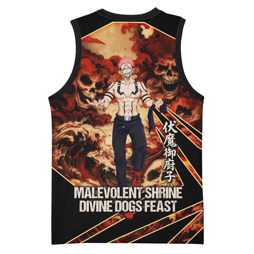 Ryomen Sukuna Malevolent Shrine Basketball Jersey Infernal Cursed Domain Art Style