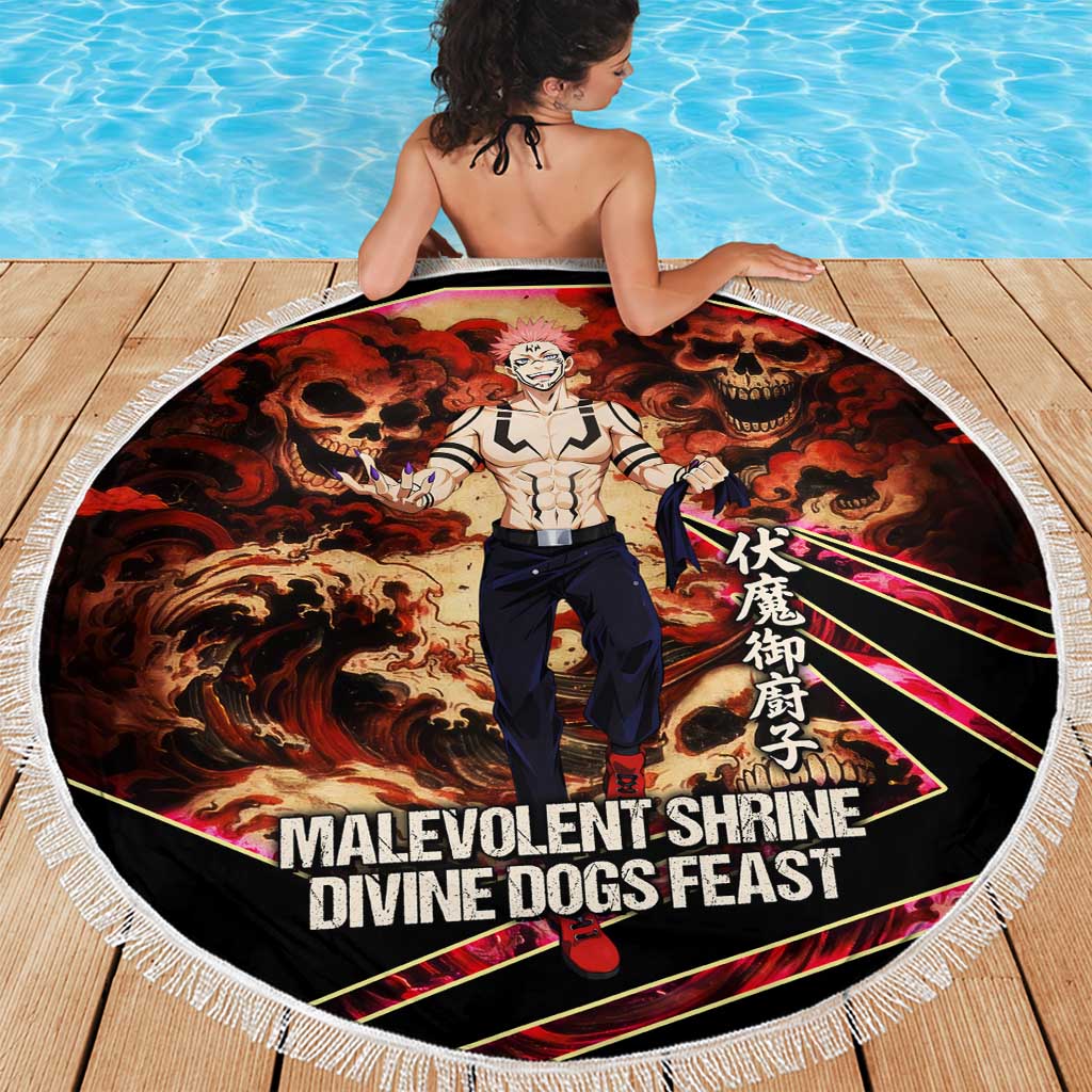 Ryomen Sukuna Malevolent Shrine Beach Blanket Infernal Cursed Domain Art Style