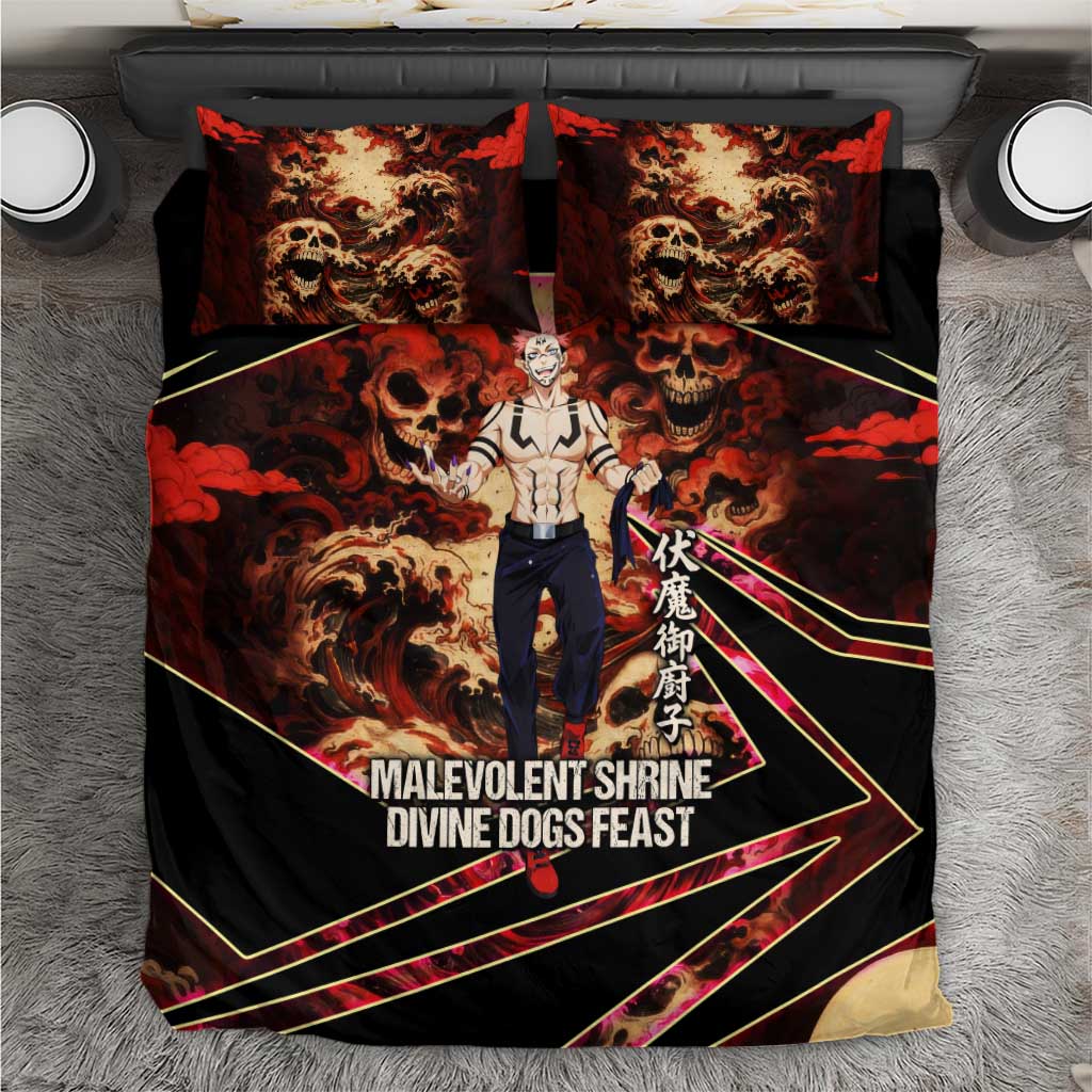 Ryomen Sukuna Malevolent Shrine Bedding Set Infernal Cursed Domain Art Style