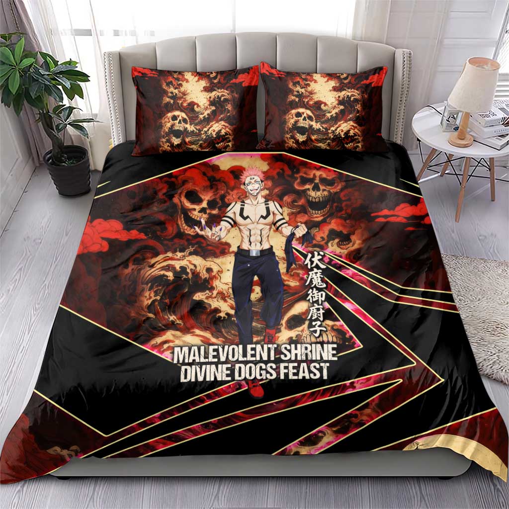 Ryomen Sukuna Malevolent Shrine Bedding Set Infernal Cursed Domain Art Style