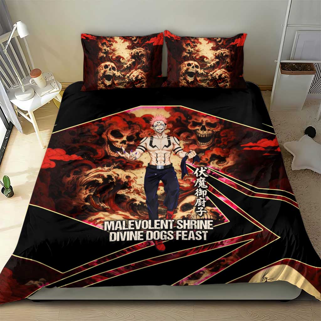 Ryomen Sukuna Malevolent Shrine Bedding Set Infernal Cursed Domain Art Style