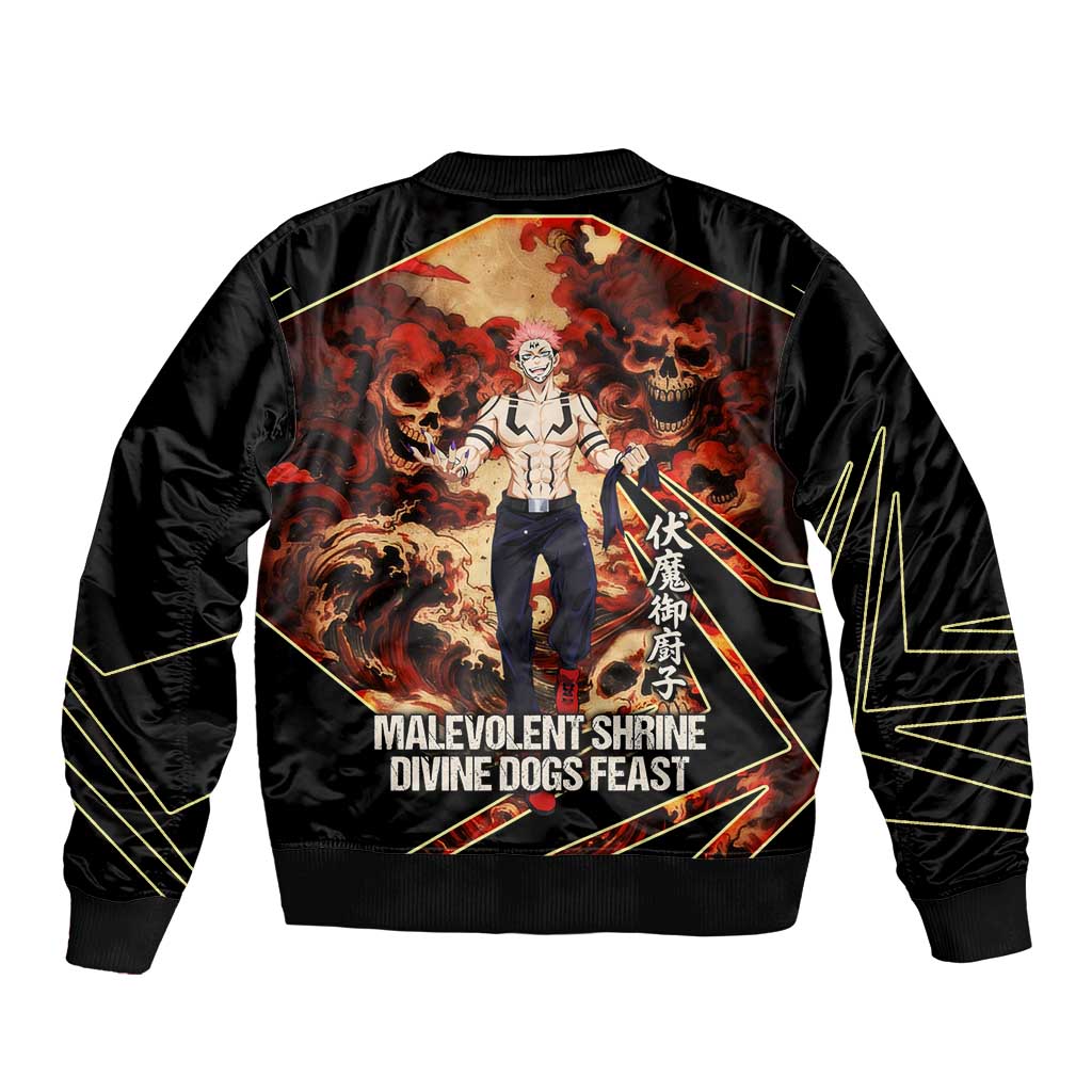 Ryomen Sukuna Malevolent Shrine Bomber Jacket Infernal Cursed Domain Art Style