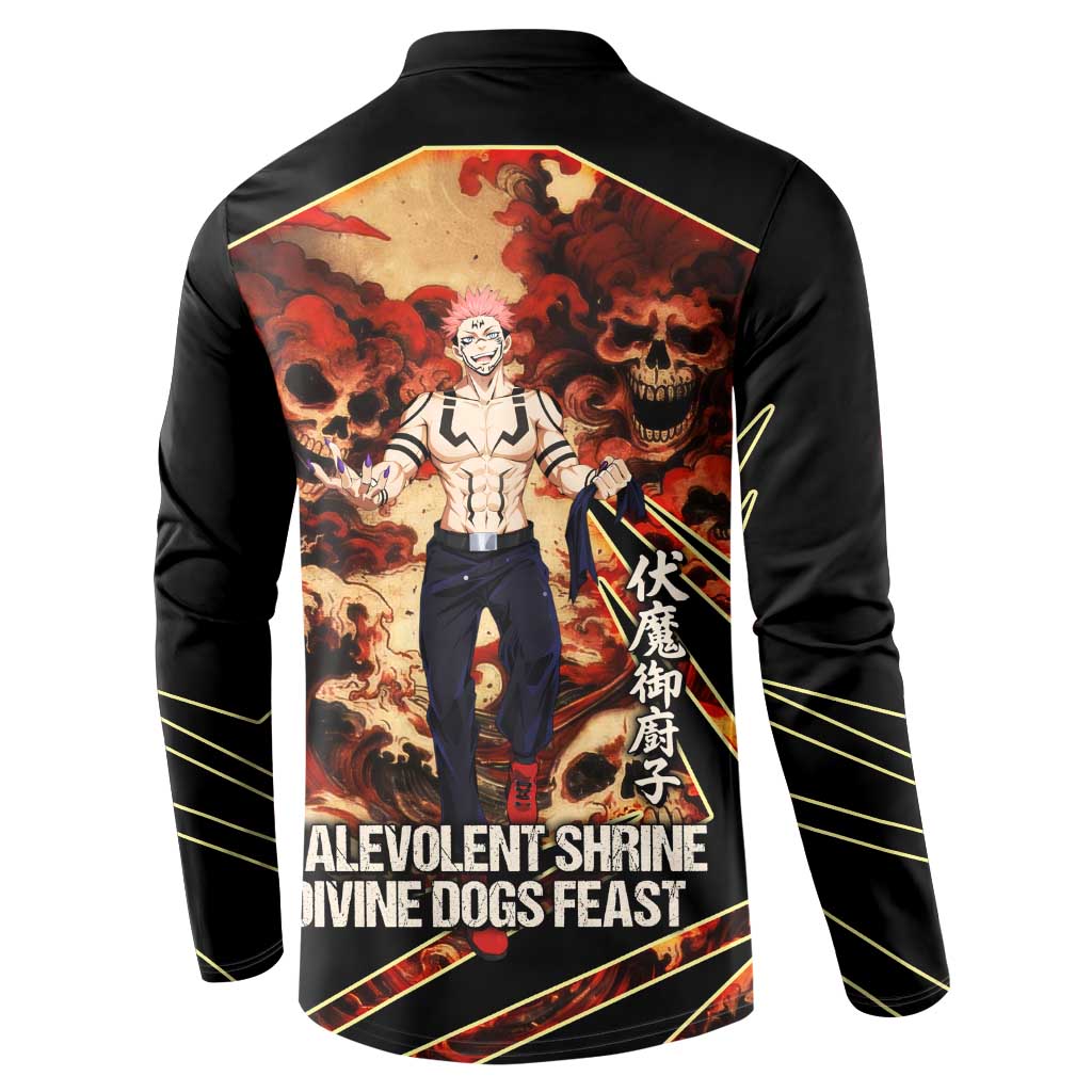 Ryomen Sukuna Malevolent Shrine Button Sweatshirt Infernal Cursed Domain Art Style