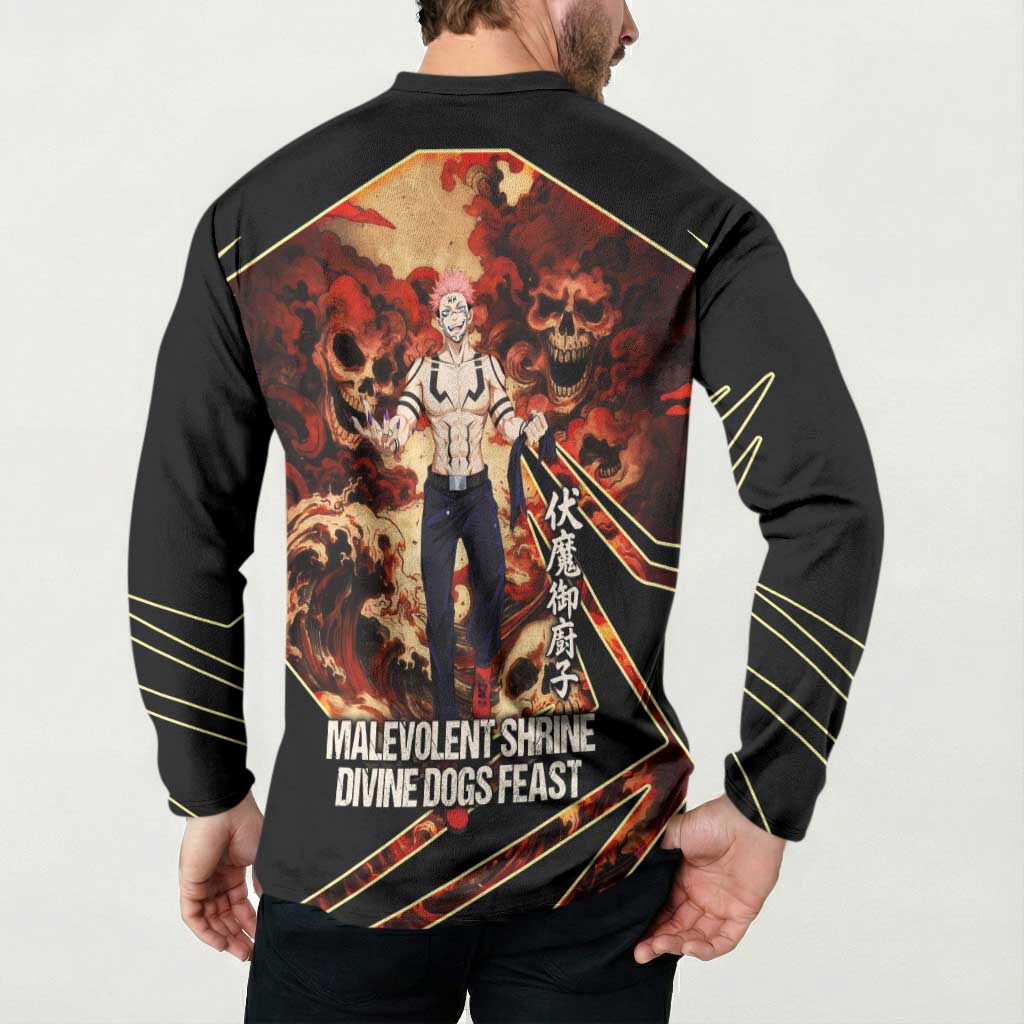 Ryomen Sukuna Malevolent Shrine Button Sweatshirt Infernal Cursed Domain Art Style