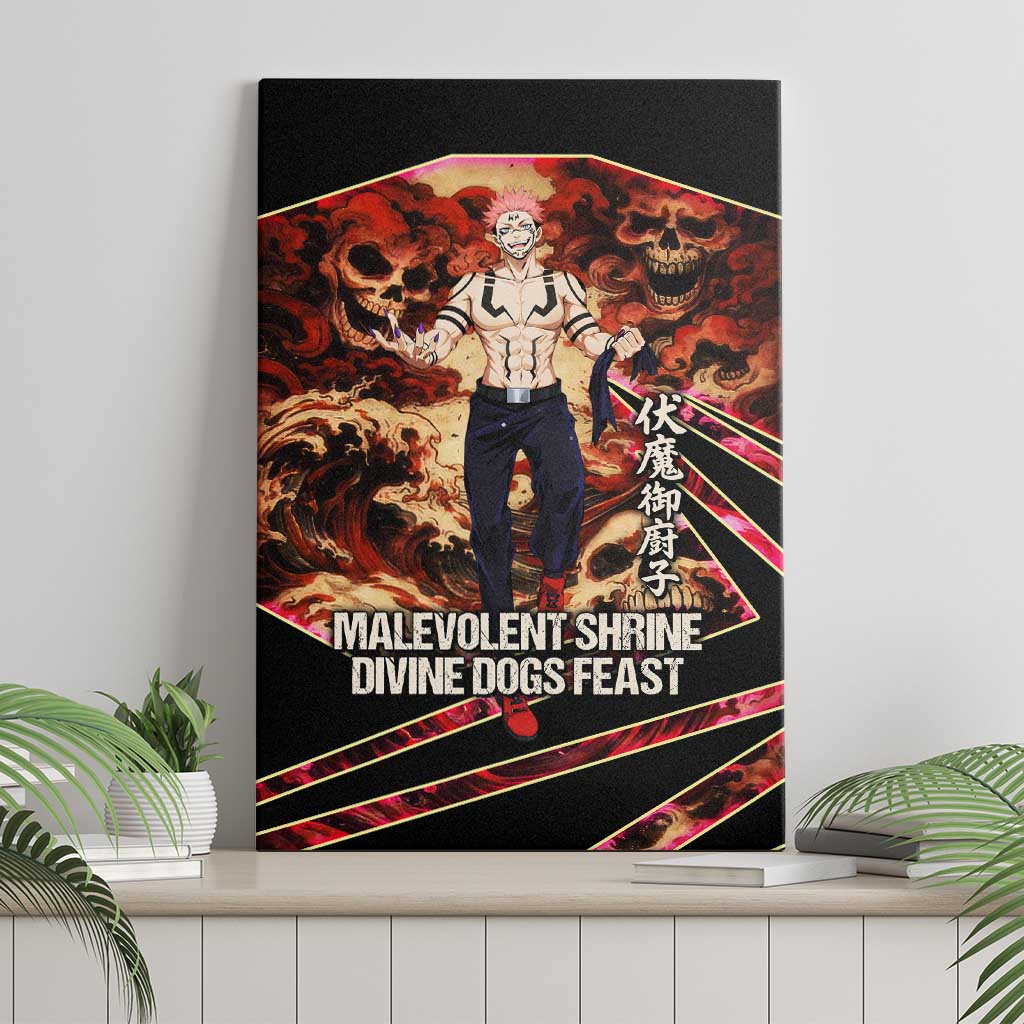 Ryomen Sukuna Malevolent Shrine Canvas Wall Art Infernal Cursed Domain Art Style