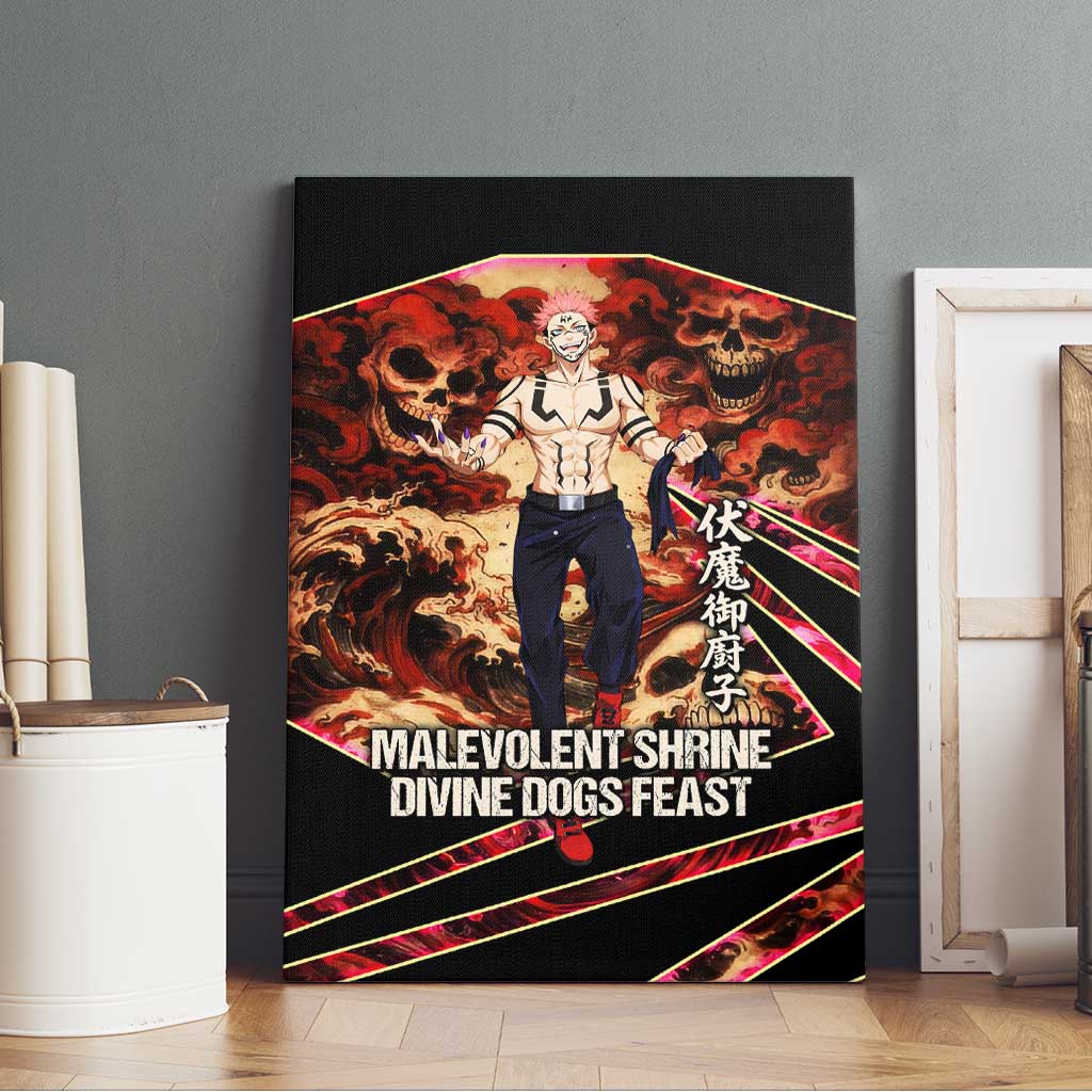 Ryomen Sukuna Malevolent Shrine Canvas Wall Art Infernal Cursed Domain Art Style