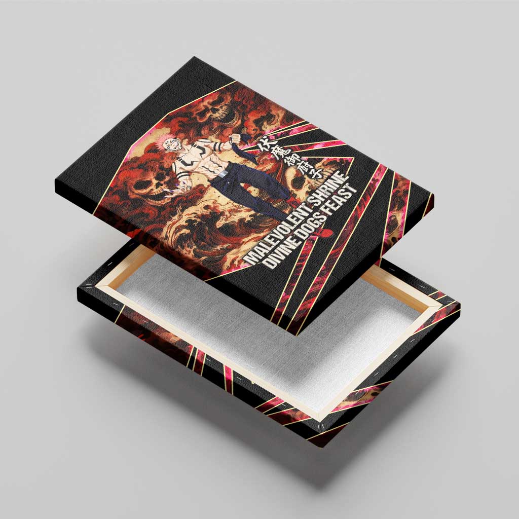 Ryomen Sukuna Malevolent Shrine Canvas Wall Art Infernal Cursed Domain Art Style