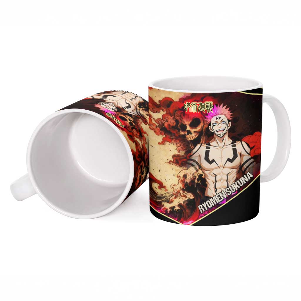 Ryomen Sukuna Malevolent Shrine Ceramic Mug Infernal Cursed Domain Art Style