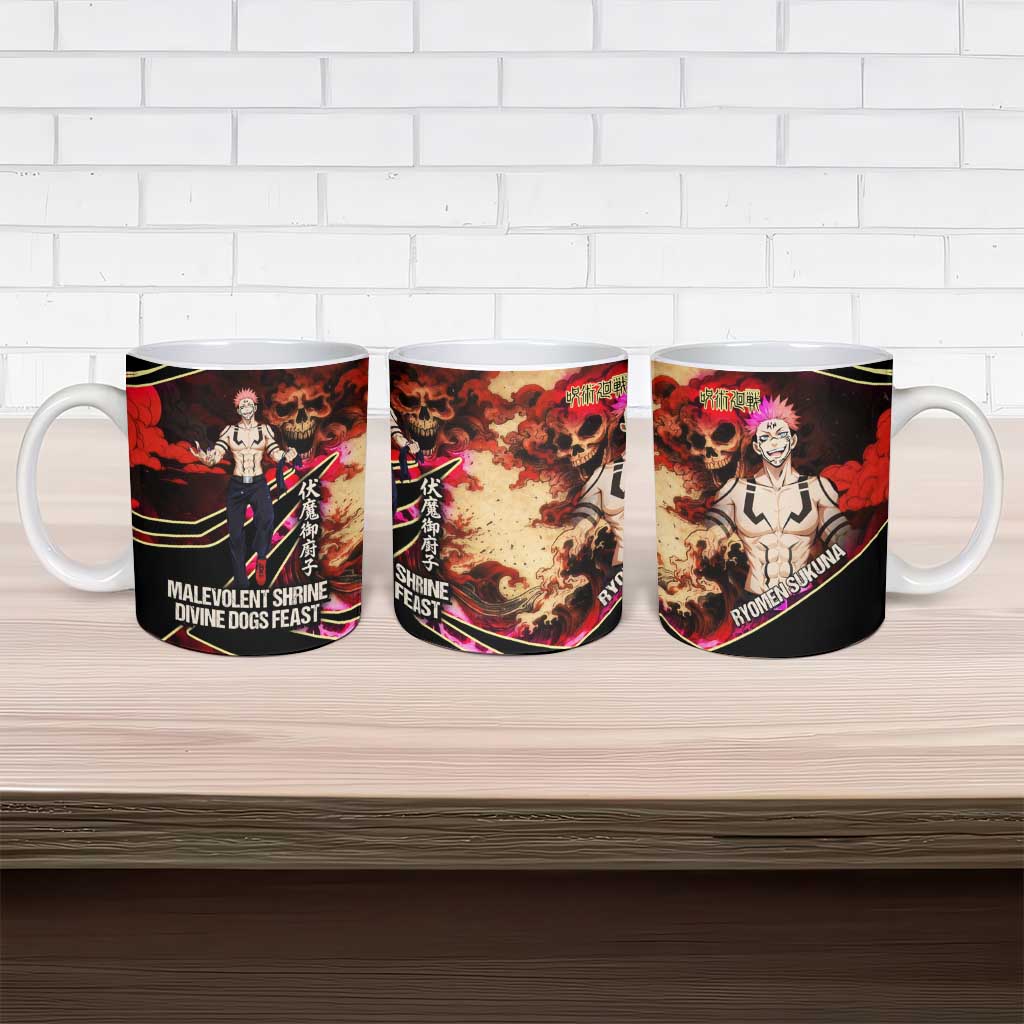 Ryomen Sukuna Malevolent Shrine Ceramic Mug Infernal Cursed Domain Art Style
