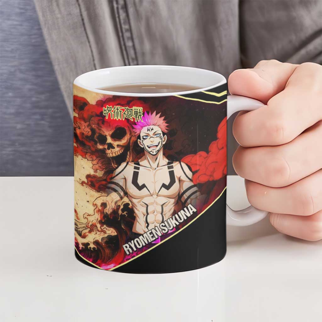 Ryomen Sukuna Malevolent Shrine Ceramic Mug Infernal Cursed Domain Art Style