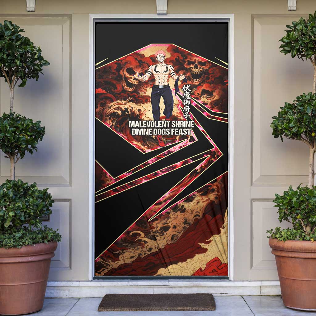 Ryomen Sukuna Malevolent Shrine Door Cover Infernal Cursed Domain Art Style