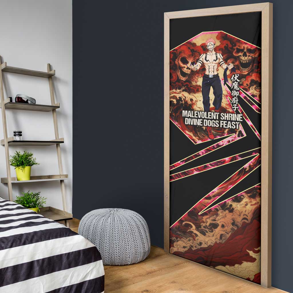 Ryomen Sukuna Malevolent Shrine Door Cover Infernal Cursed Domain Art Style