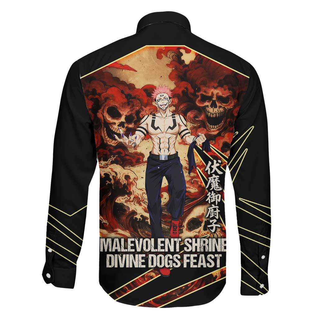 Ryomen Sukuna Malevolent Shrine Family Matching Short Sleeve Bodycon Dress and Hawaiian Shirt Infernal Cursed Domain Art Style