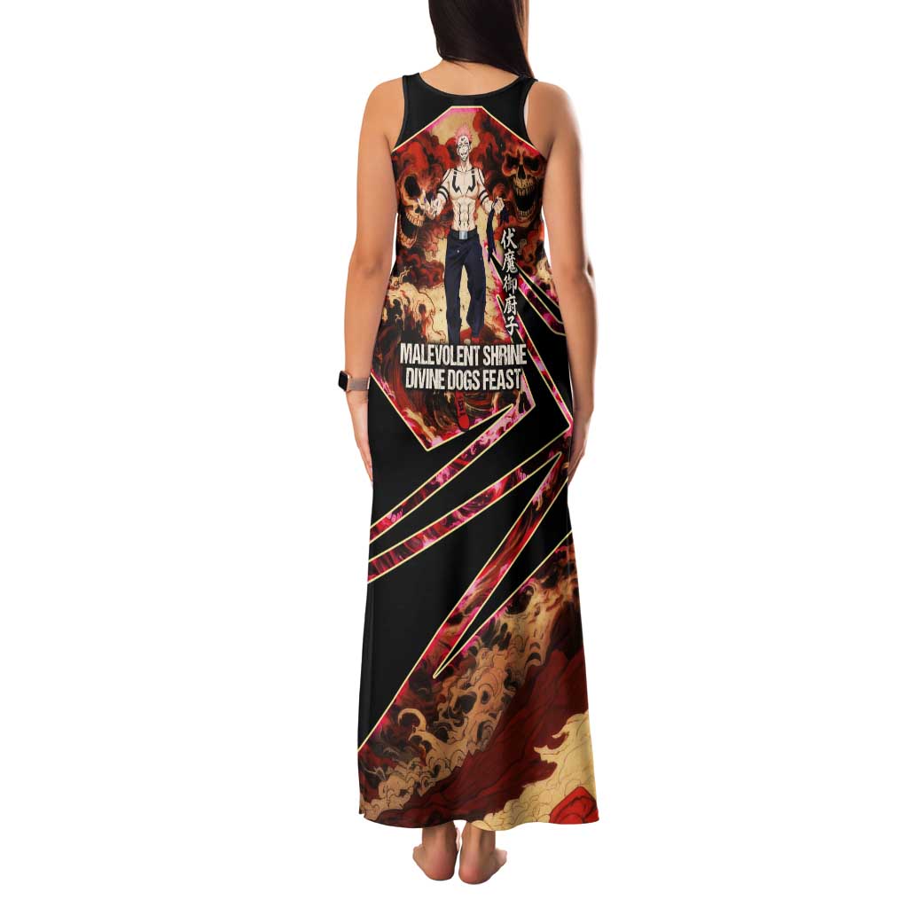 Ryomen Sukuna Malevolent Shrine Family Matching Tank Maxi Dress and Hawaiian Shirt Infernal Cursed Domain Art Style