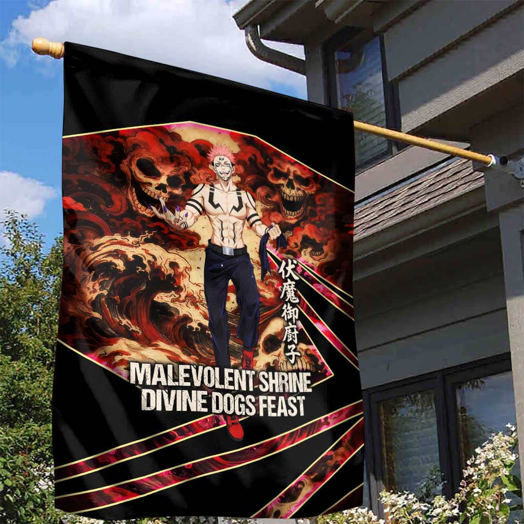 Ryomen Sukuna Malevolent Shrine Garden Flag Infernal Cursed Domain Art Style
