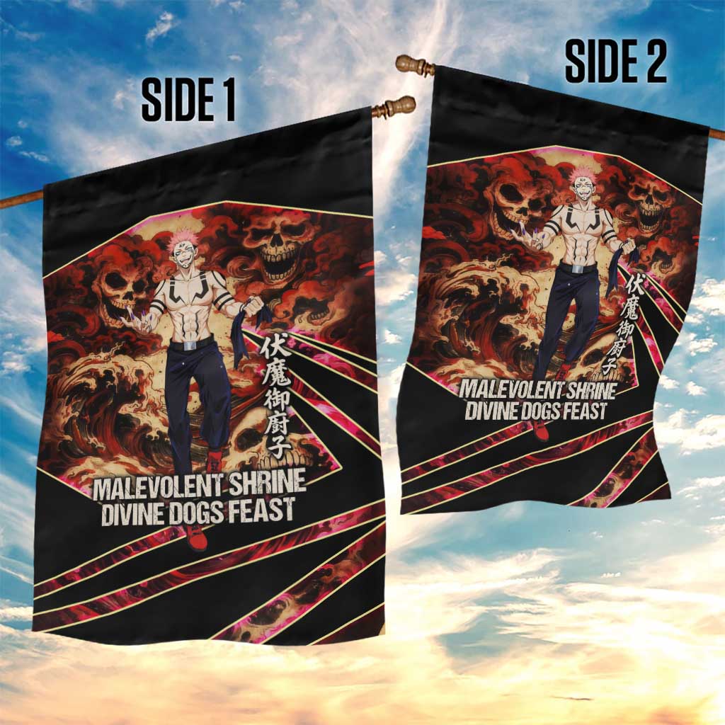 Ryomen Sukuna Malevolent Shrine Garden Flag Infernal Cursed Domain Art Style