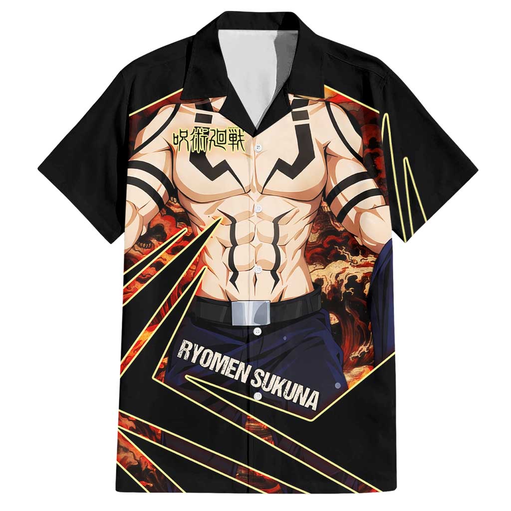 Ryomen Sukuna Malevolent Shrine Hawaiian Shirt Infernal Cursed Domain Art Style