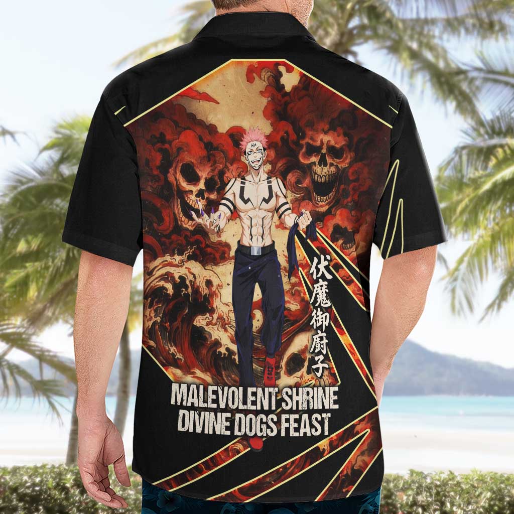 Ryomen Sukuna Malevolent Shrine Hawaiian Shirt Infernal Cursed Domain Art Style