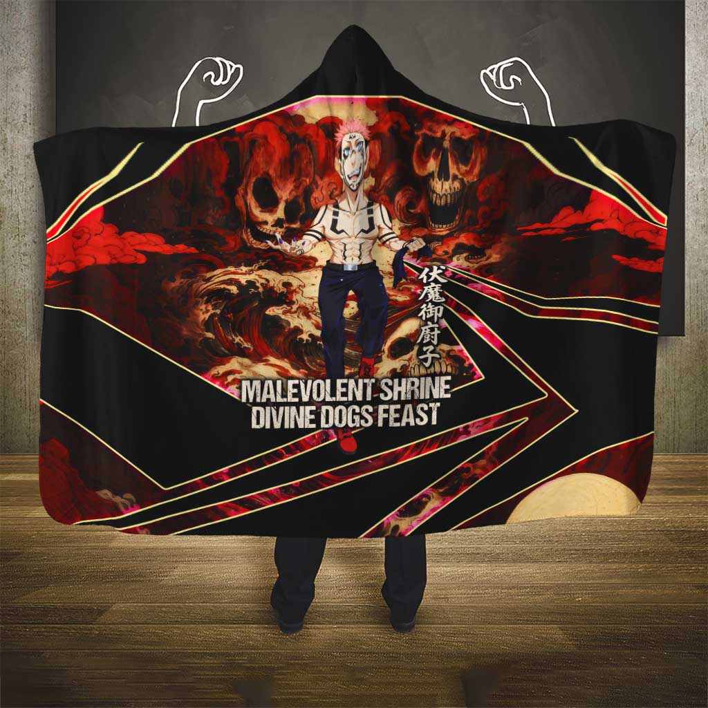 Ryomen Sukuna Malevolent Shrine Hooded Blanket Infernal Cursed Domain Art Style