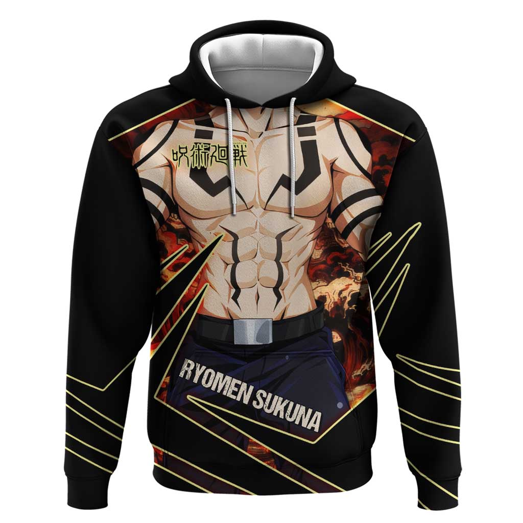 Ryomen Sukuna Malevolent Shrine Hoodie Infernal Cursed Domain Art Style
