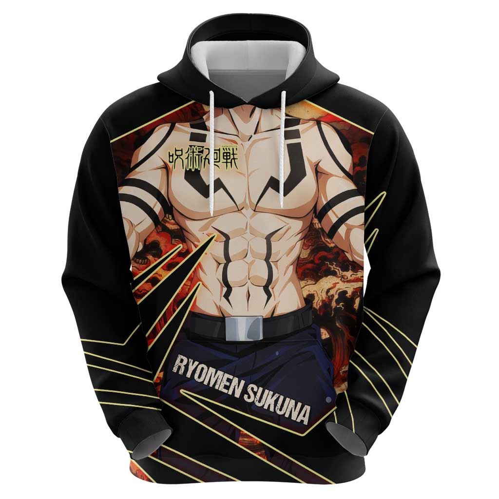 Ryomen Sukuna Malevolent Shrine Hoodie Infernal Cursed Domain Art Style