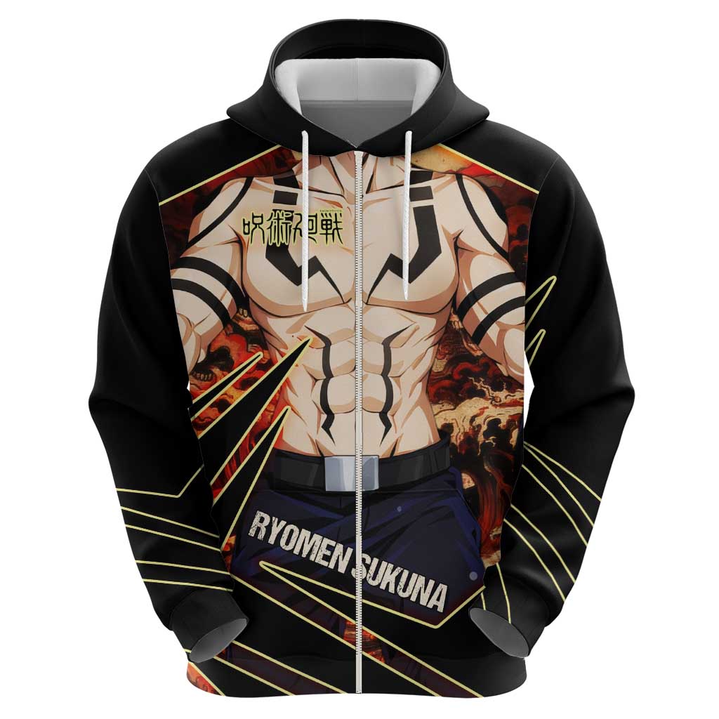 Ryomen Sukuna Malevolent Shrine Hoodie Infernal Cursed Domain Art Style