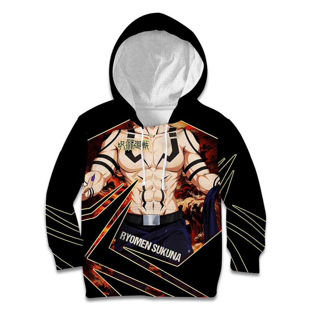 Ryomen Sukuna Malevolent Shrine Kid Hoodie Infernal Cursed Domain Art Style