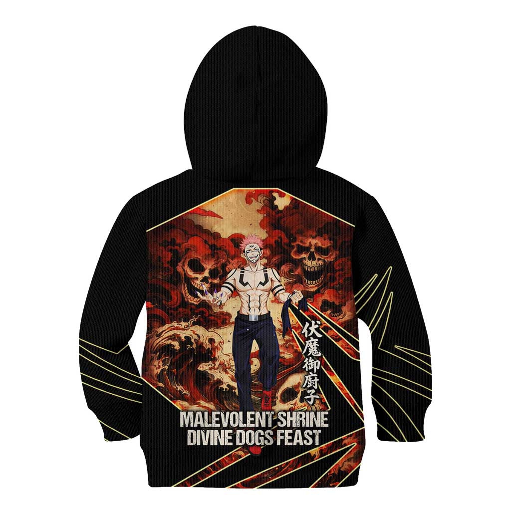 Ryomen Sukuna Malevolent Shrine Kid Hoodie Infernal Cursed Domain Art Style