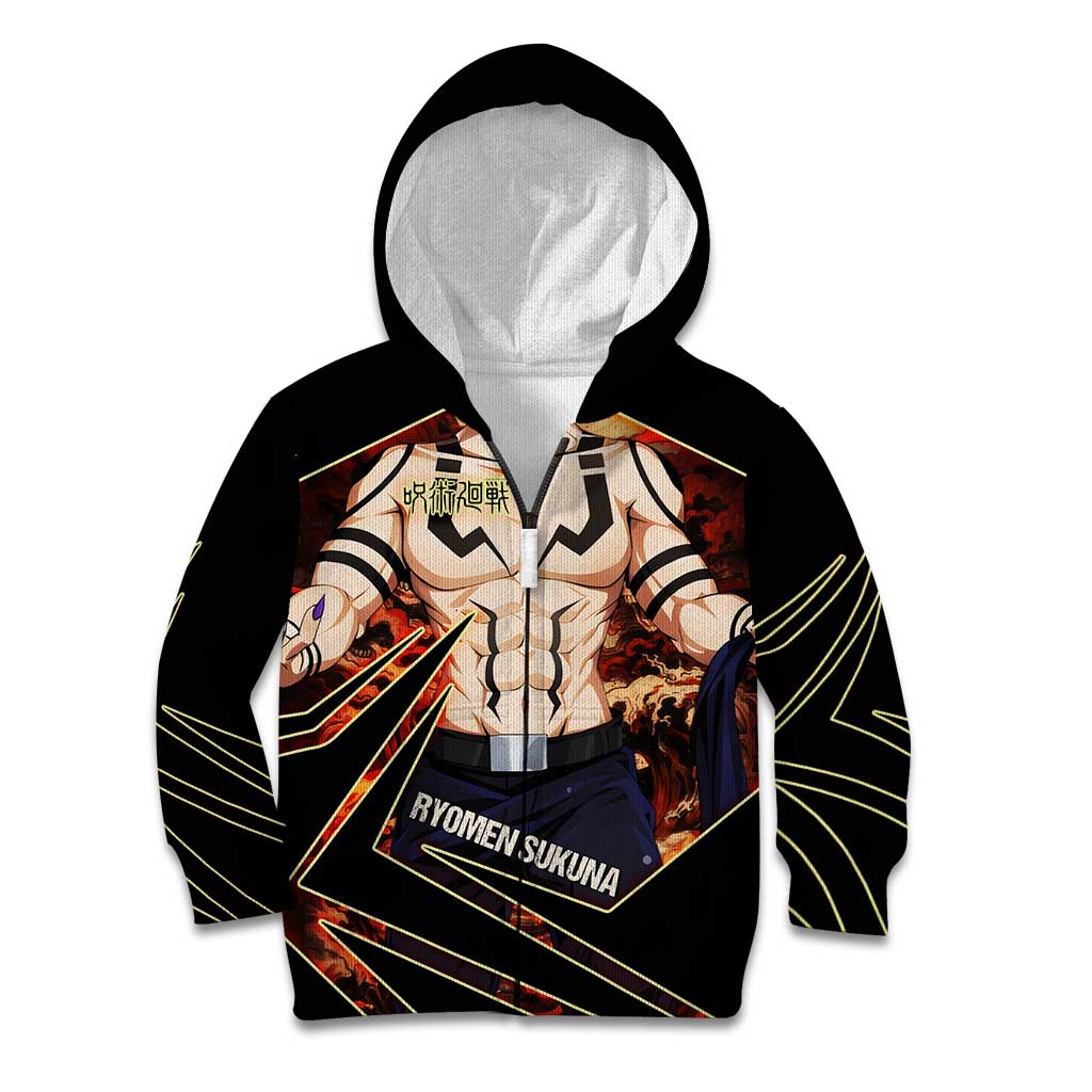 Ryomen Sukuna Malevolent Shrine Kid Hoodie Infernal Cursed Domain Art Style