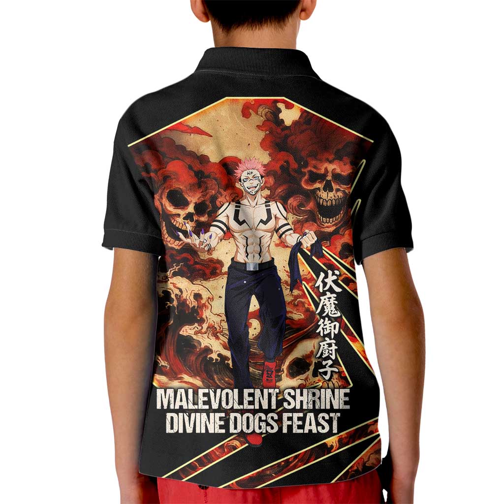 Ryomen Sukuna Malevolent Shrine Kid Polo Shirt Infernal Cursed Domain Art Style